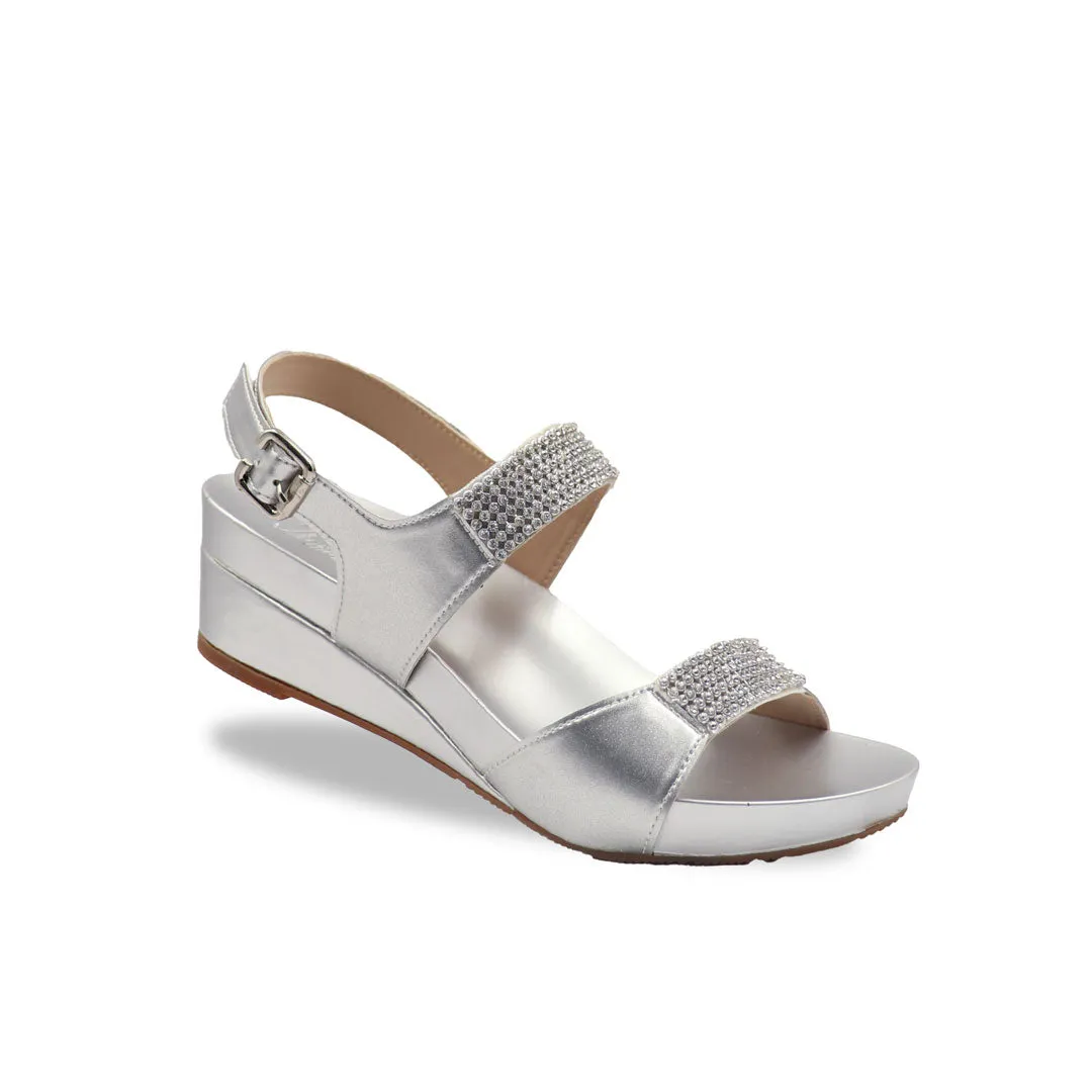 [20% off at cart] Diamond Strappy Slingback Low Wedges