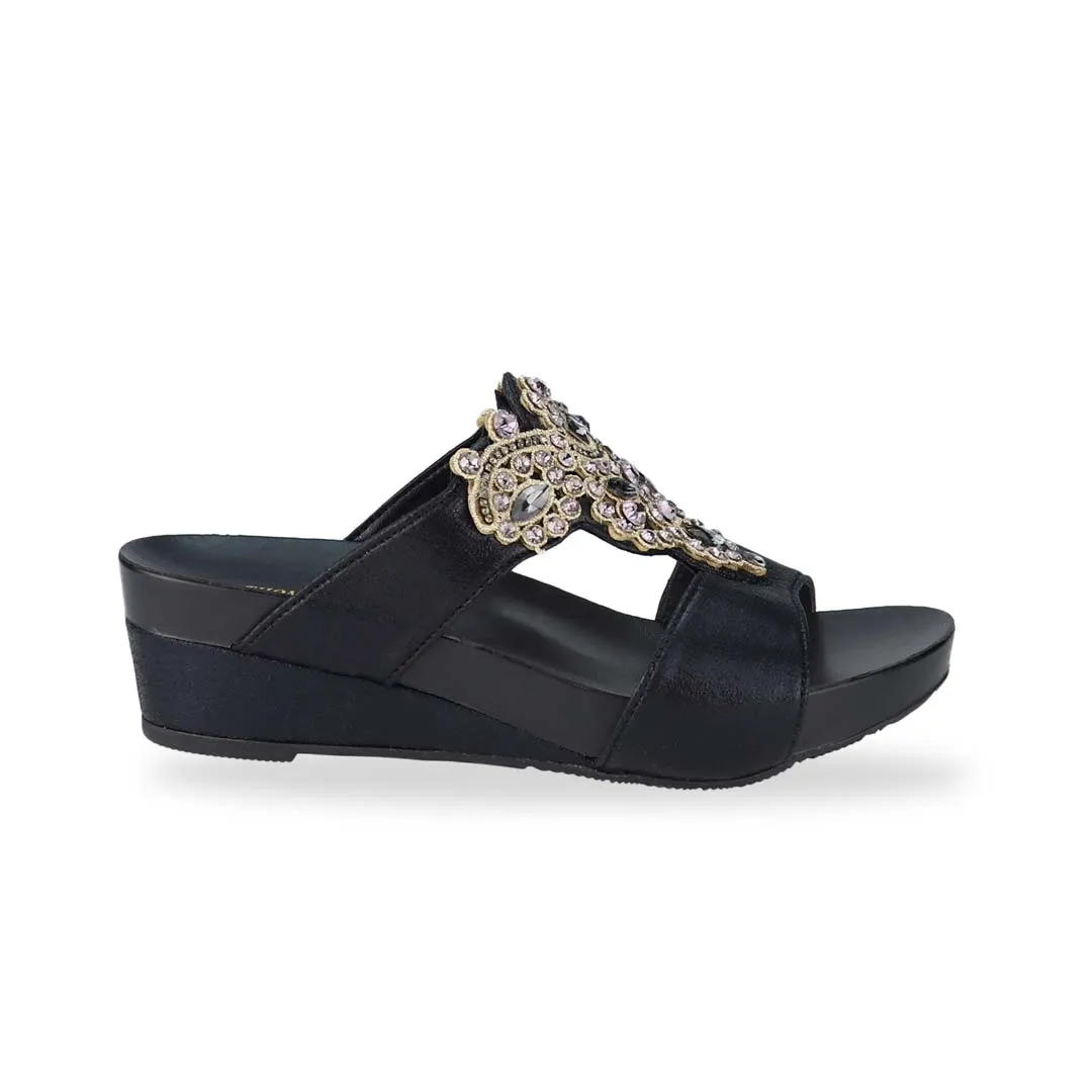 [20% off at cart] Vintage Rhinestone Low Wedge Sandals