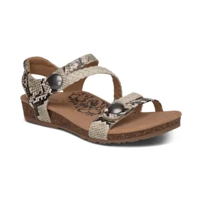 Aetrex Women's Jillian Braided Quarter Strap Sandal - Snake SC497
