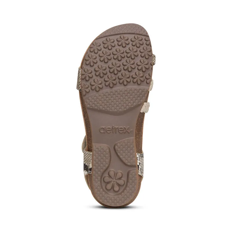 Aetrex Women's Jillian Braided Quarter Strap Sandal - Snake SC497