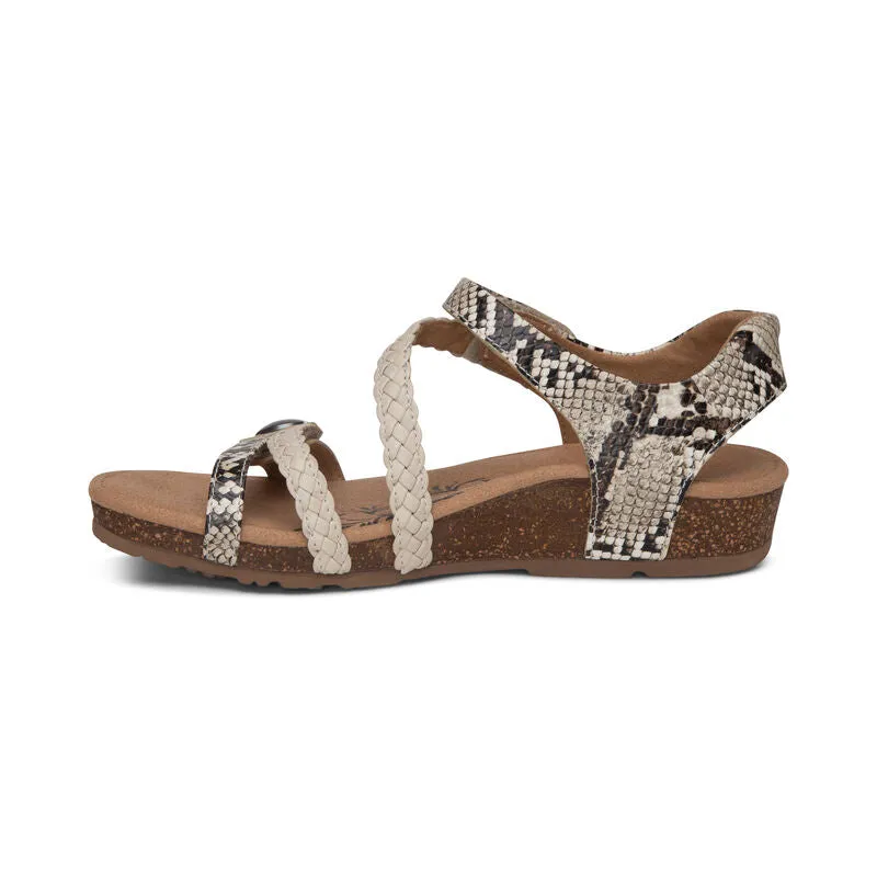 Aetrex Women's Jillian Braided Quarter Strap Sandal - Snake SC497