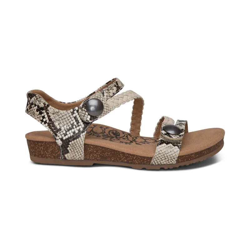 Aetrex Women's Jillian Braided Quarter Strap Sandal - Snake SC497