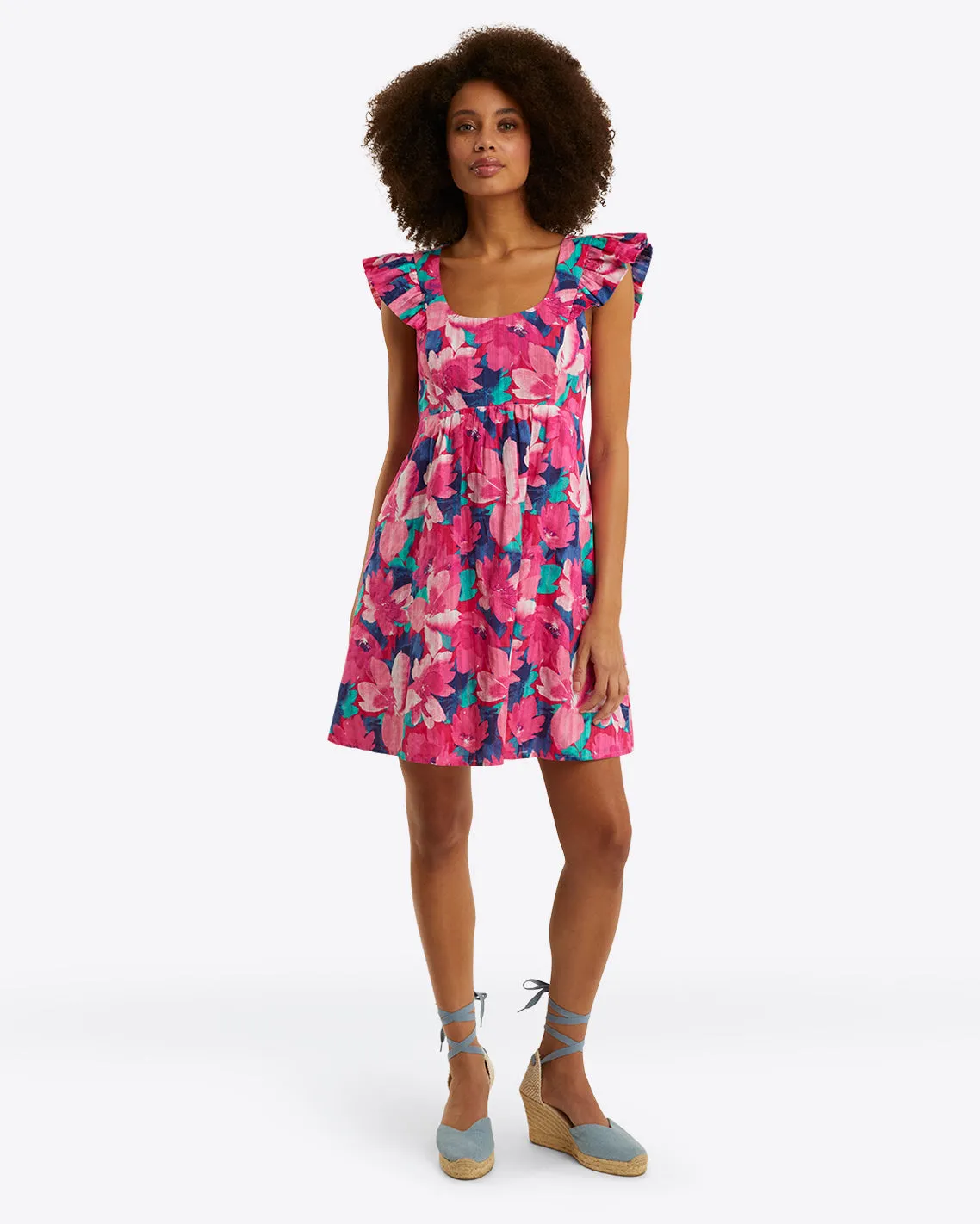 Ciara Babydoll Dress in Shadow Stripe