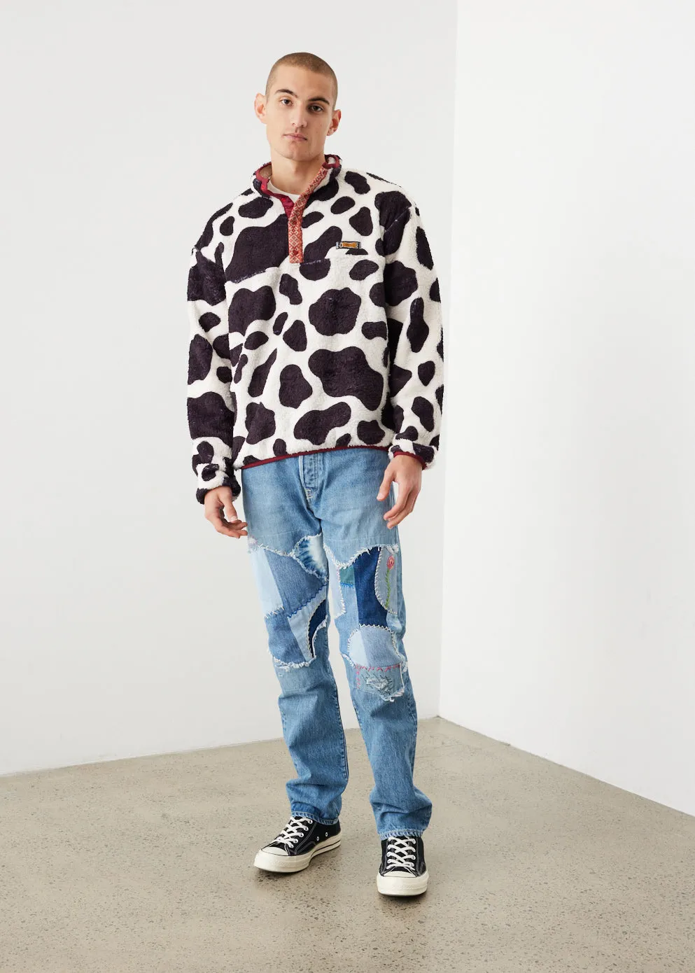 Cow Fleece Pullover