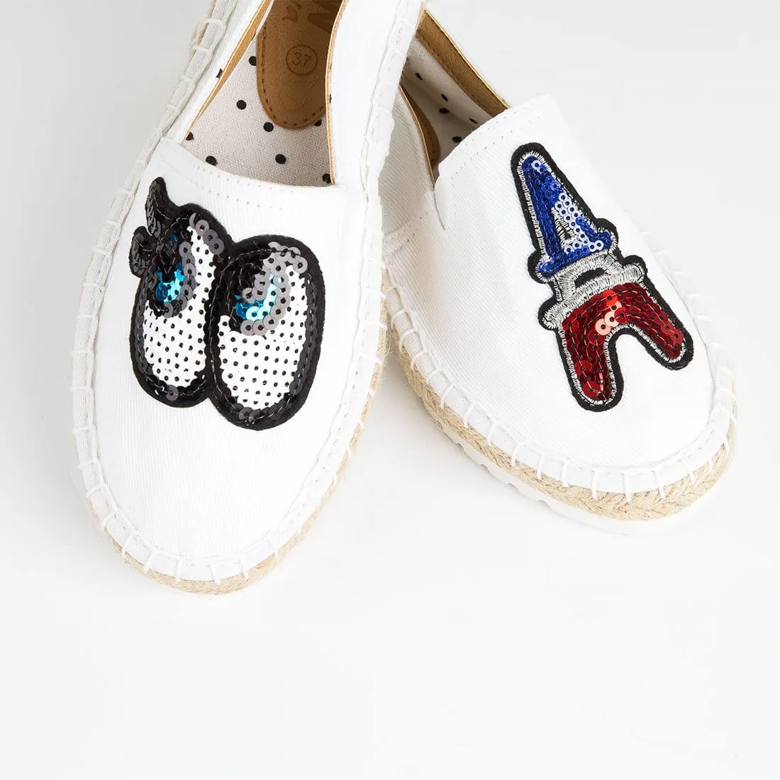 Espadrilles Kea White Sequin Patches