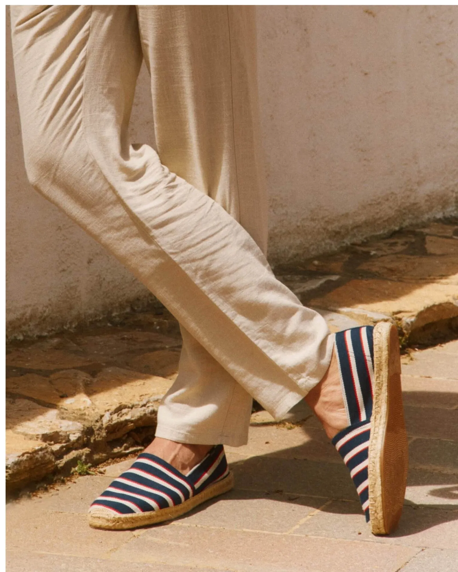 Mens_Espadrilles_The Original_Woven Stripes_Classic - Navy - Ivory - Red