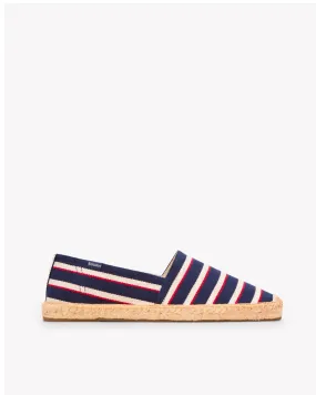 Mens_Espadrilles_The Original_Woven Stripes_Classic - Navy - Ivory - Red