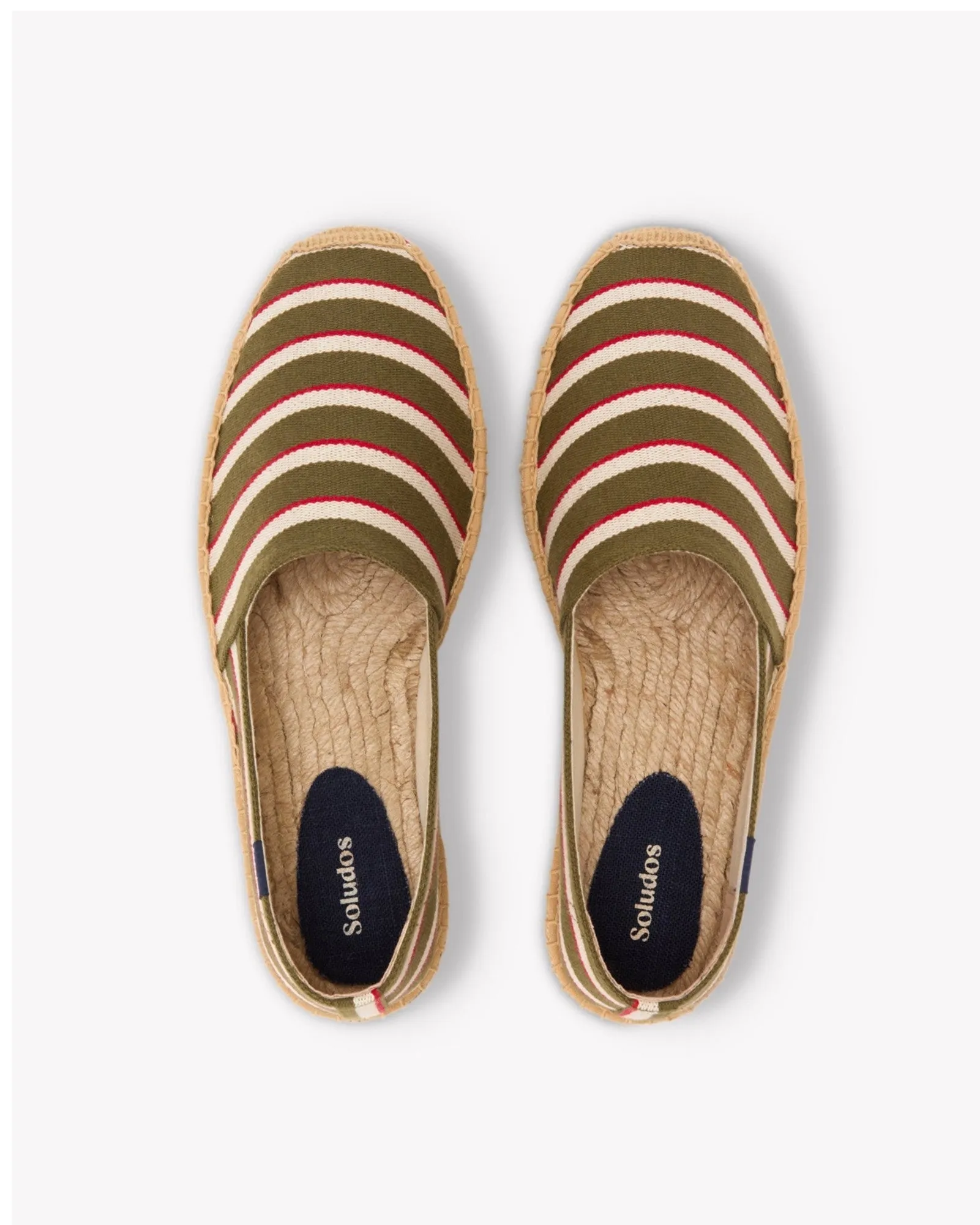 Mens_Espadrilles_The Original_Woven Stripes_Classic - Olive - Ivory - Red