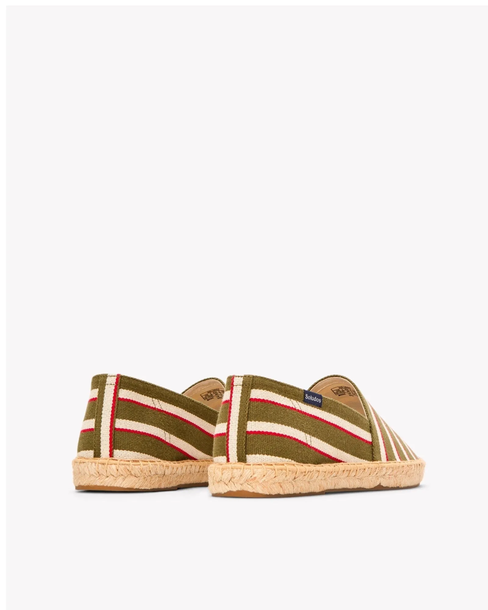 Mens_Espadrilles_The Original_Woven Stripes_Classic - Olive - Ivory - Red