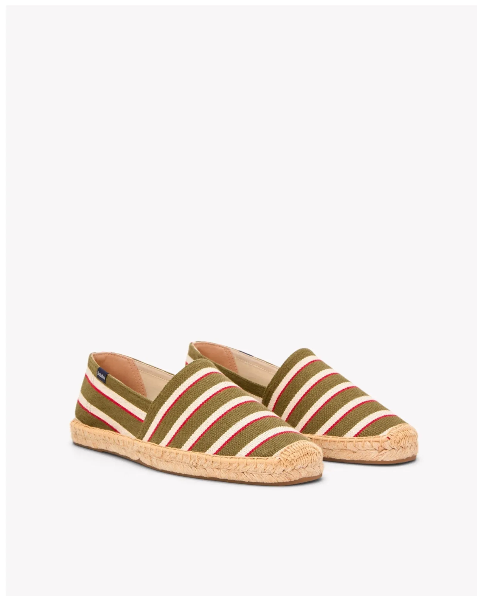 Mens_Espadrilles_The Original_Woven Stripes_Classic - Olive - Ivory - Red
