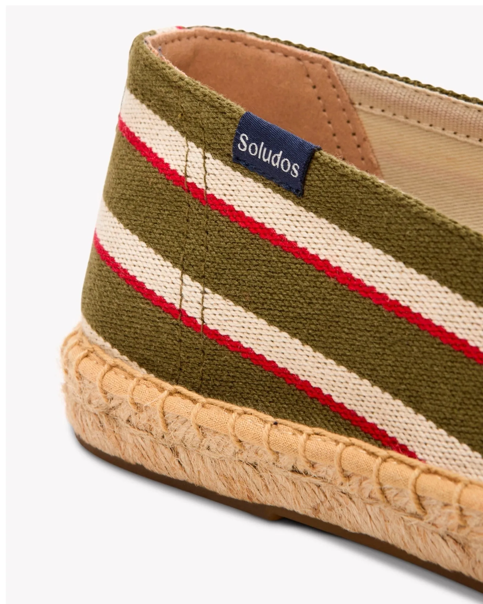 Mens_Espadrilles_The Original_Woven Stripes_Classic - Olive - Ivory - Red