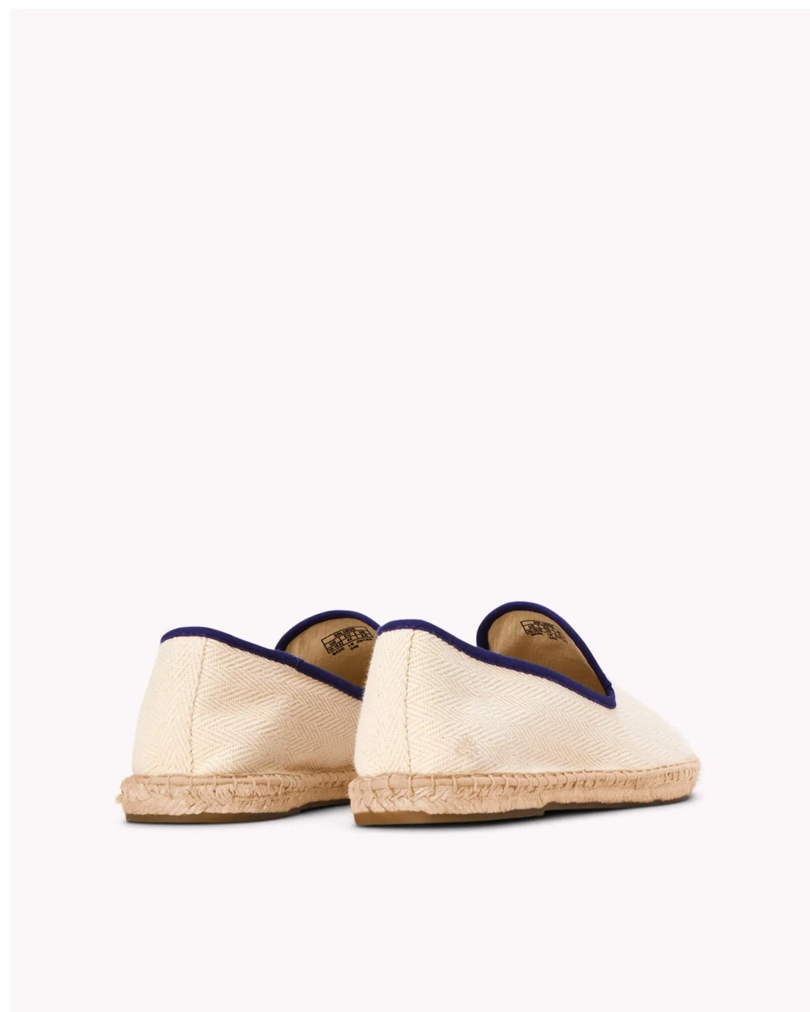Mens_Espadrilles_The Smoking_Herringbone Colors_Ivory - Dark Blue
