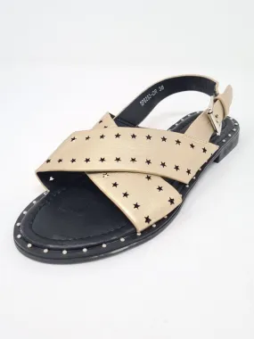 Metallic Gold Star Flat Sandals