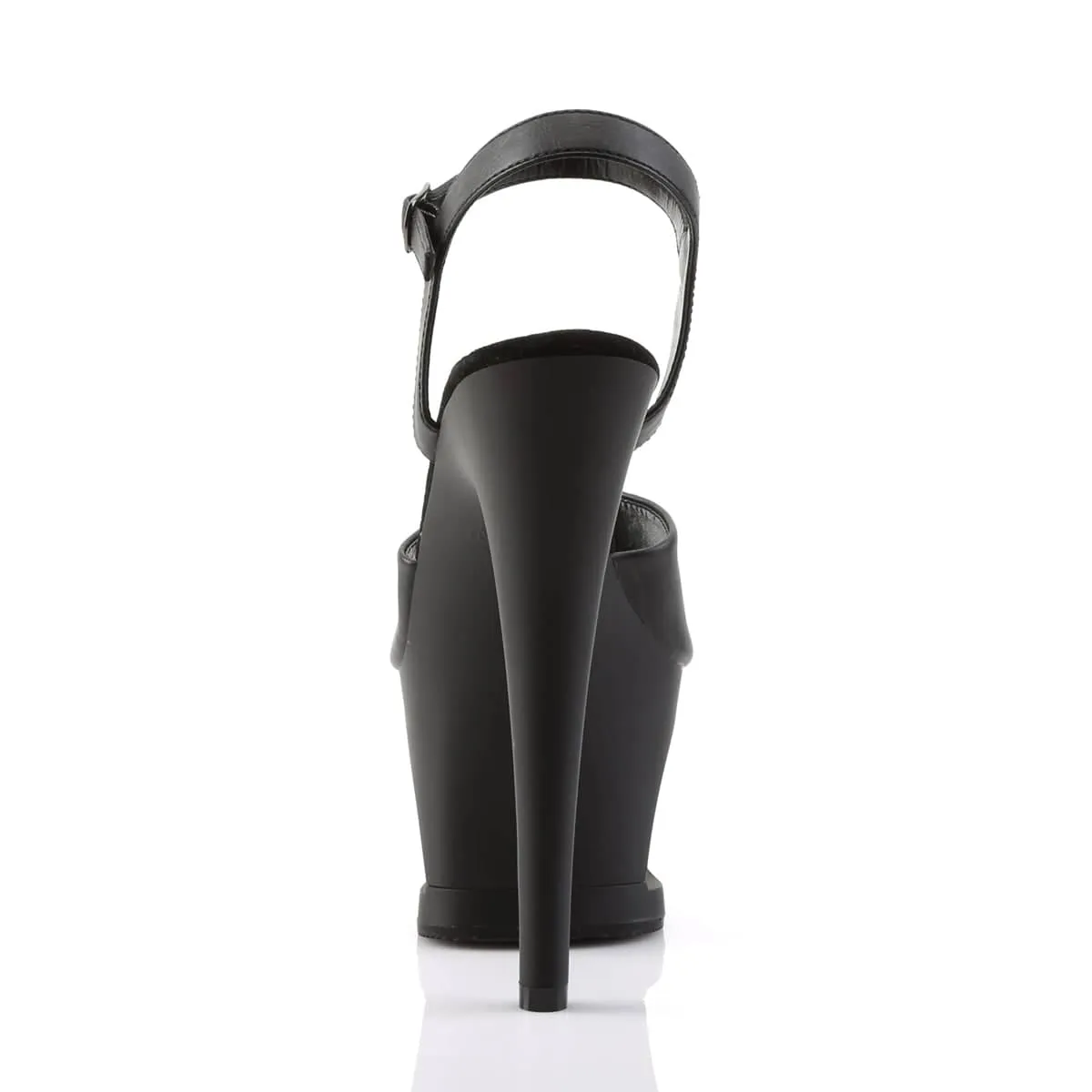 MOON-709SK Black Ankle Peep Toe High Heel