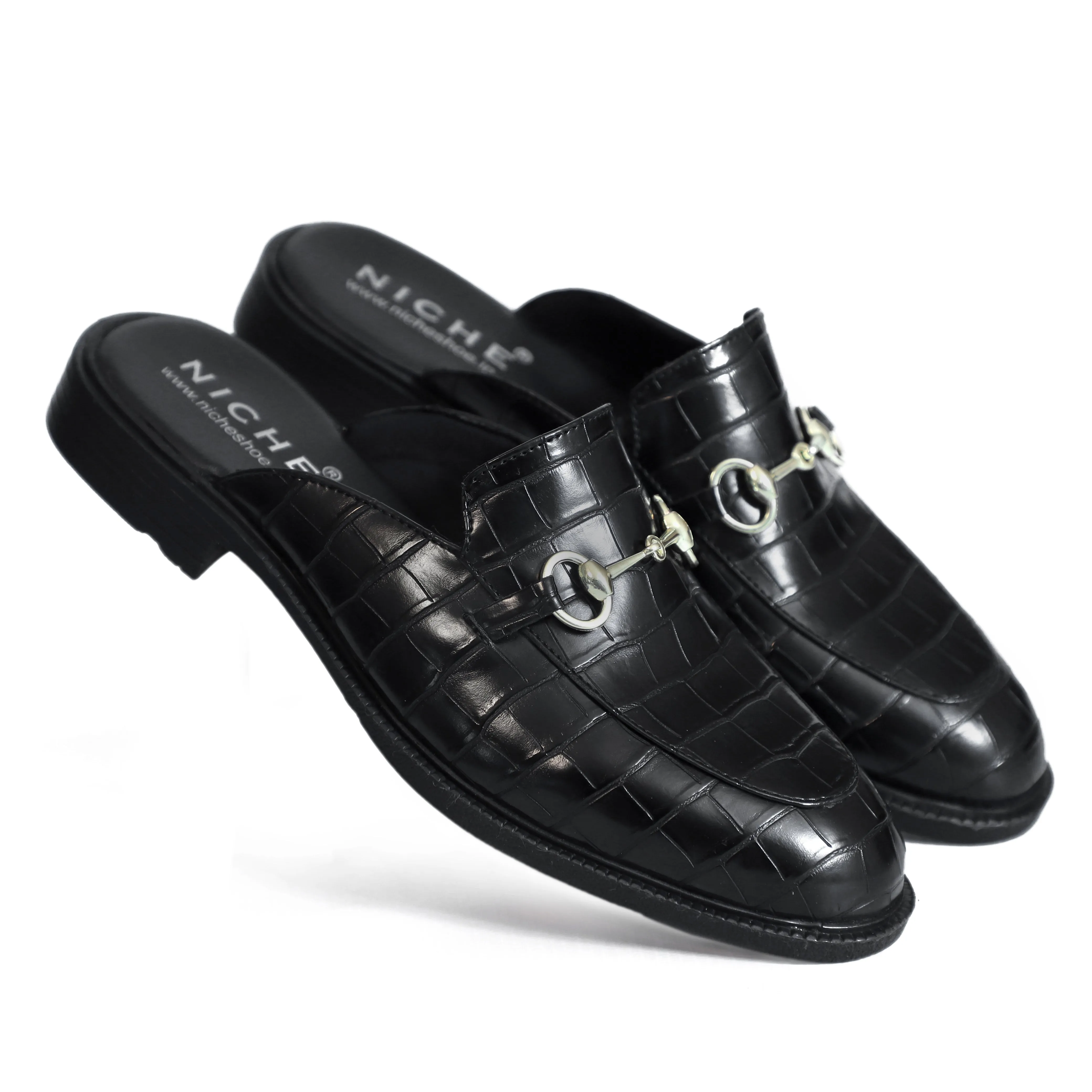 NICHE Black Cro-Co Pattern Mule