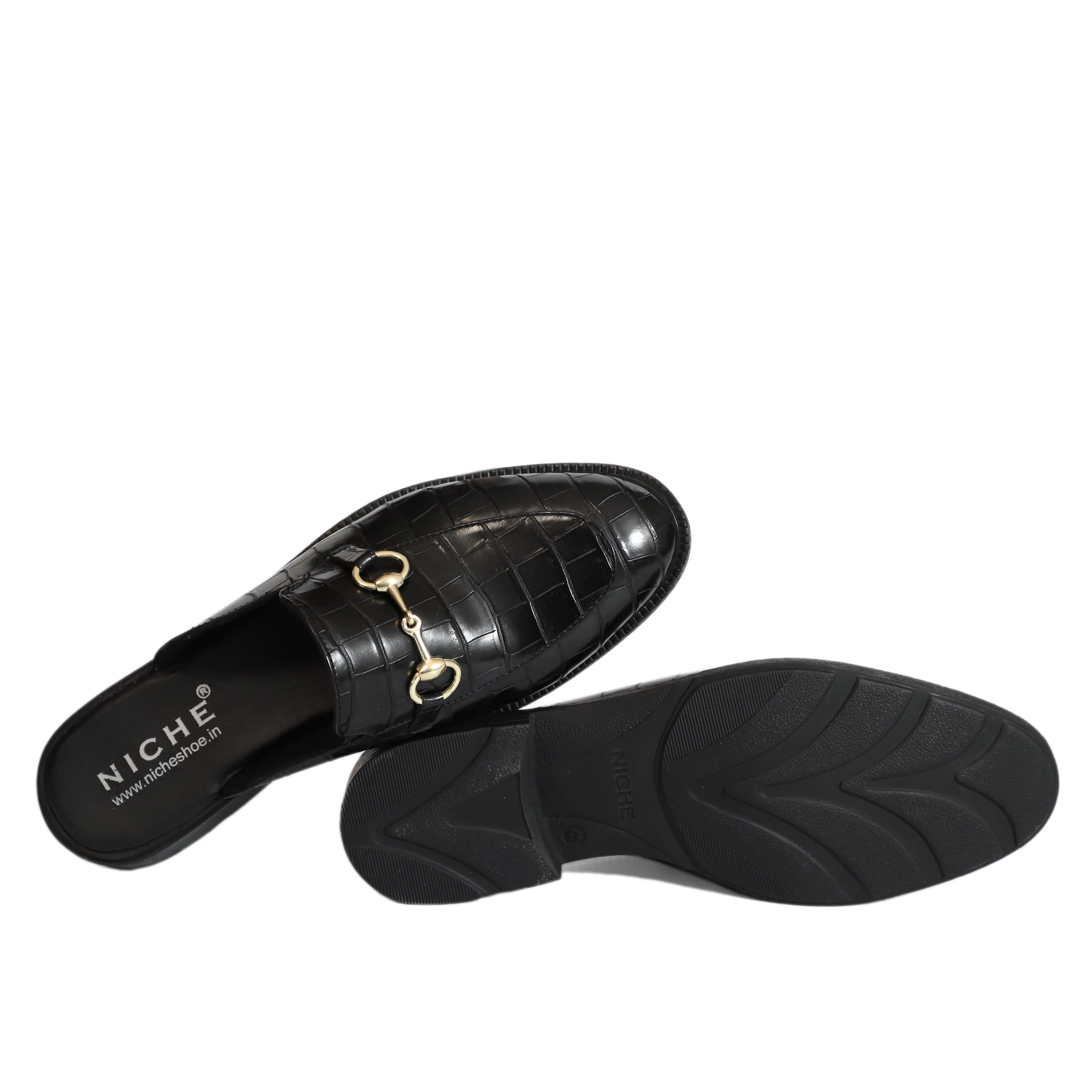 NICHE Black Cro-Co Pattern Mule
