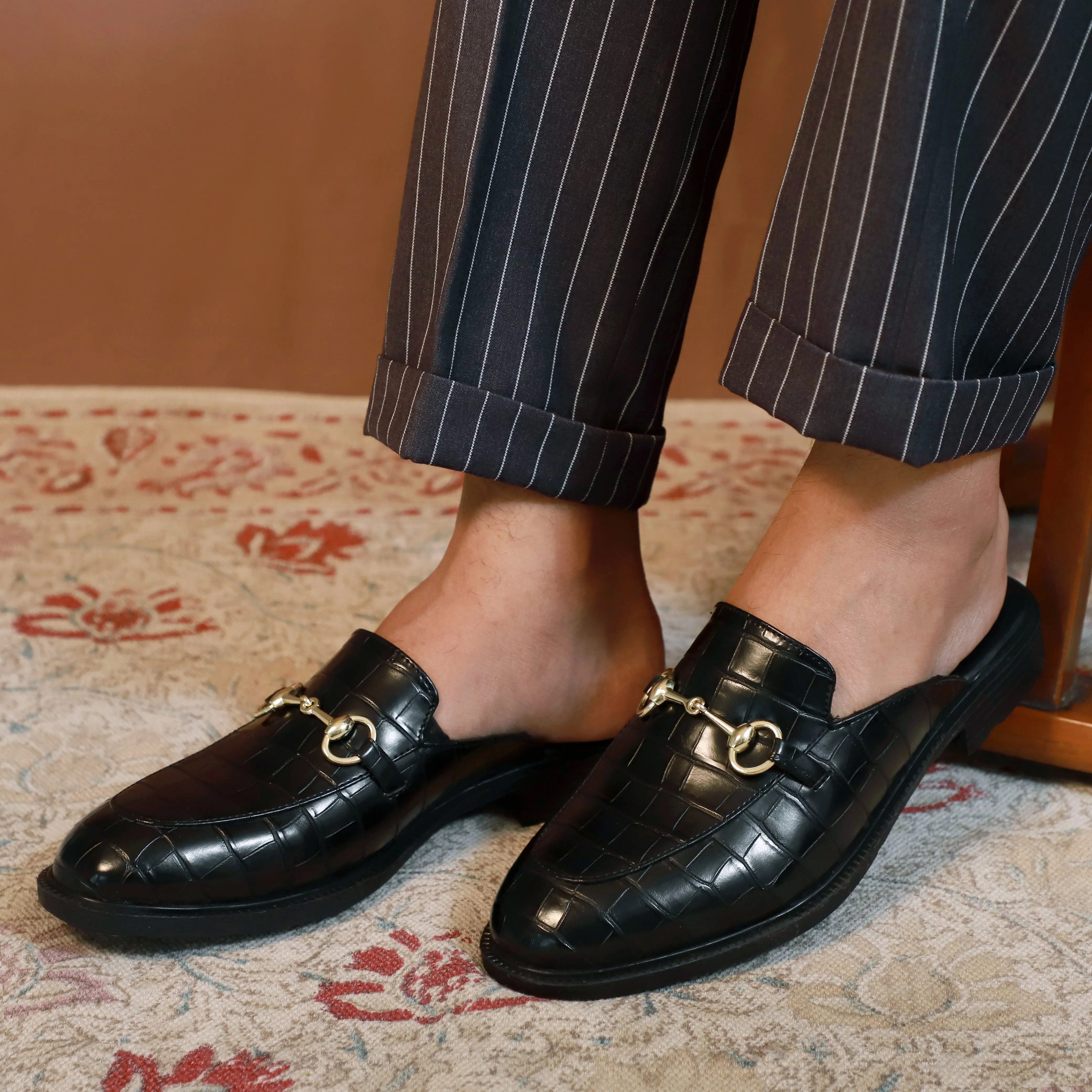NICHE Black Cro-Co Pattern Mule
