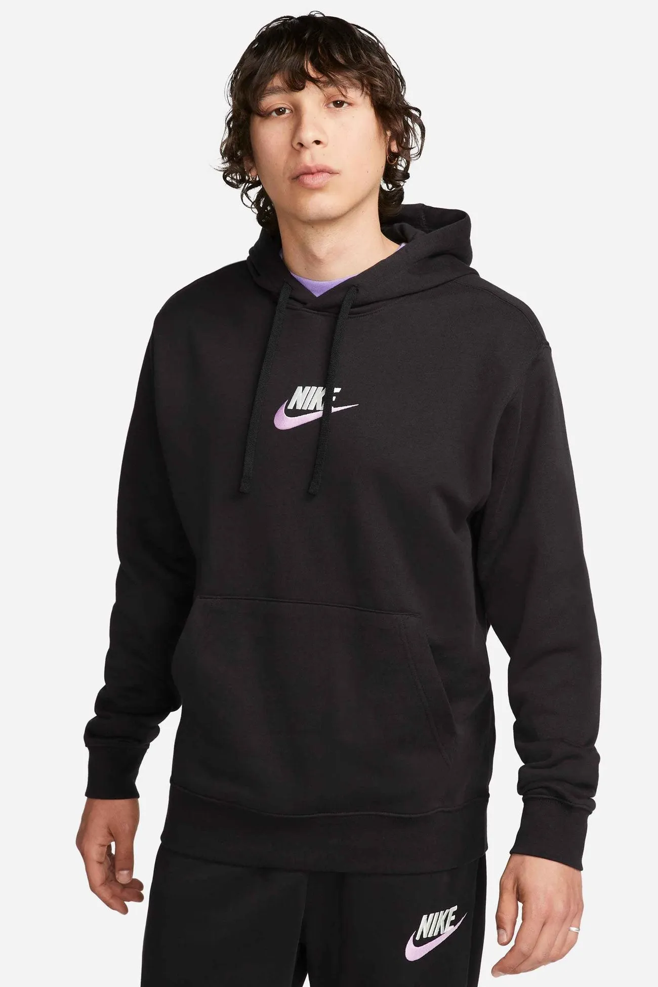 Nike Club Fleece  French Terry Pullover Hoodie Black