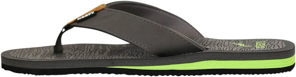 Norty Mens Arch Support Sandal Grey Lime   11202