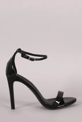 Patent Ankle Strap Open Toe Stiletto Heel