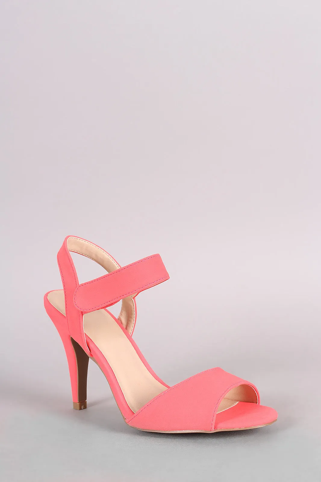 Qupid Ankle Strap Open Toe Heel
