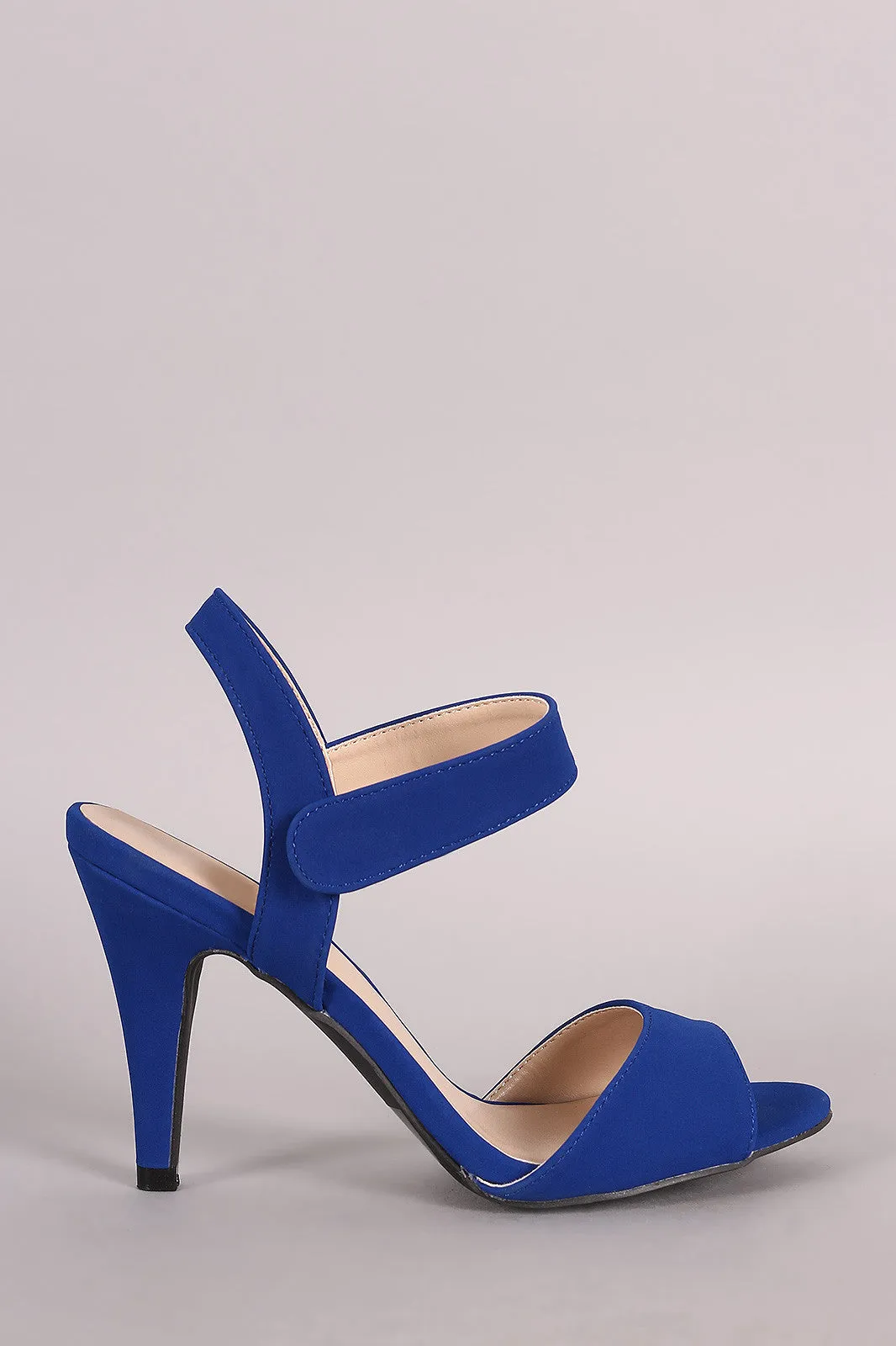 Qupid Ankle Strap Open Toe Heel