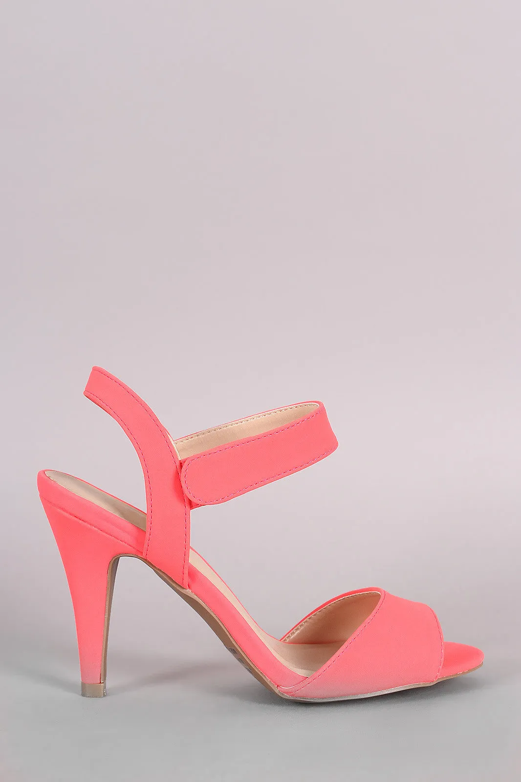 Qupid Ankle Strap Open Toe Heel