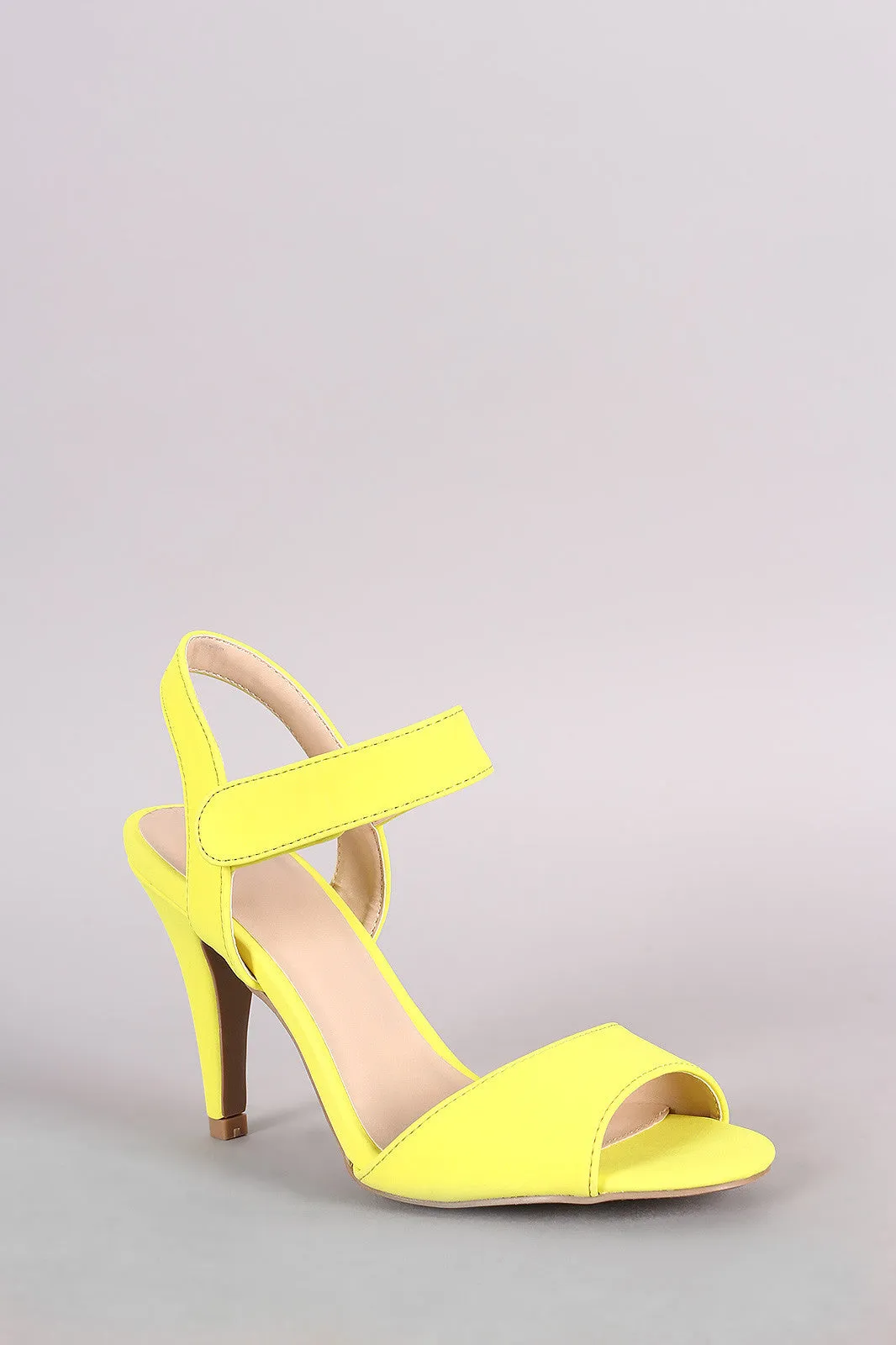 Qupid Ankle Strap Open Toe Heel