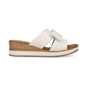 REMONTE BOW WEDGE SANDAL WHITE - WOMENS