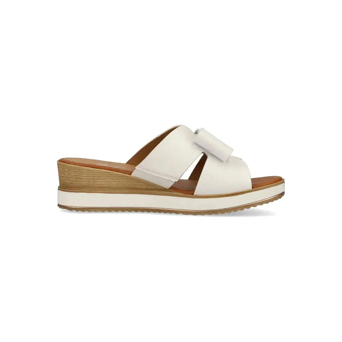 REMONTE BOW WEDGE SANDAL WHITE - WOMENS