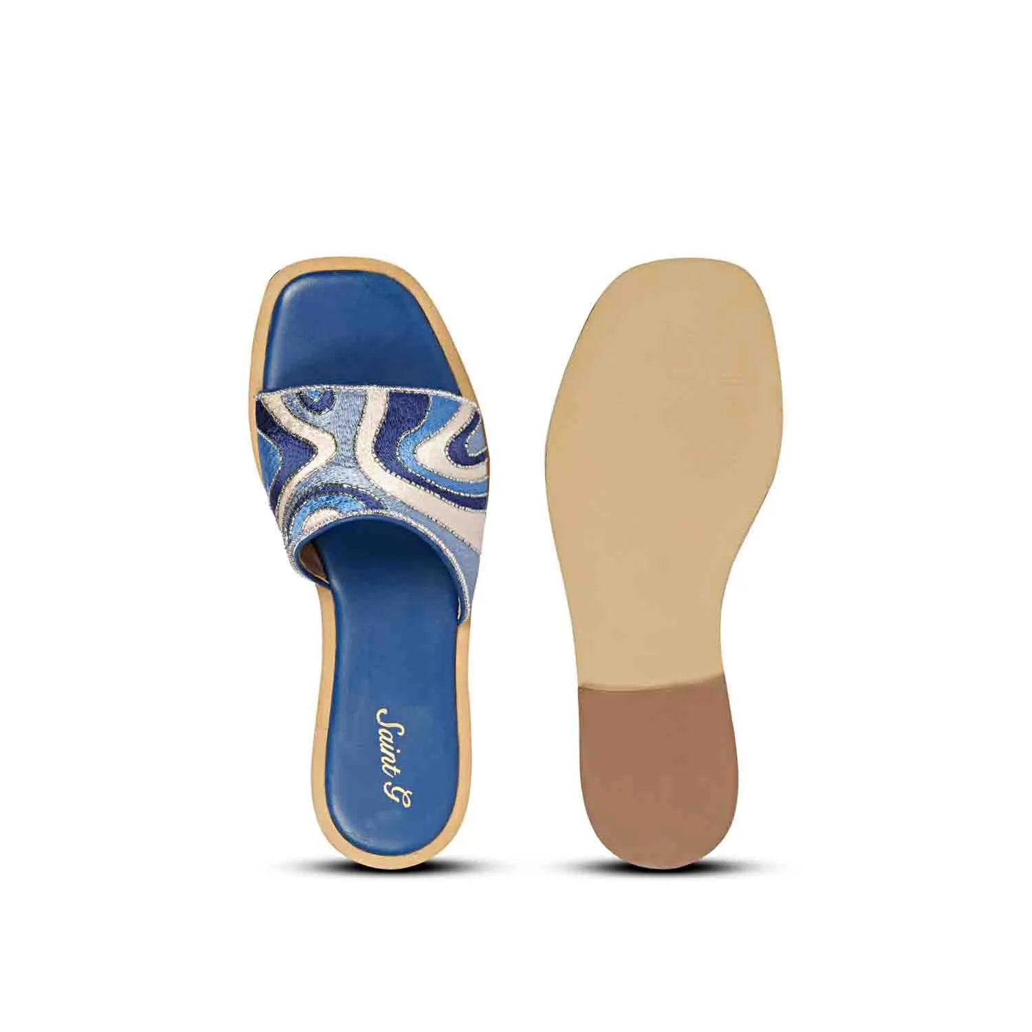SAINT  GIORGIA  MULTI BLUE SLIP ON