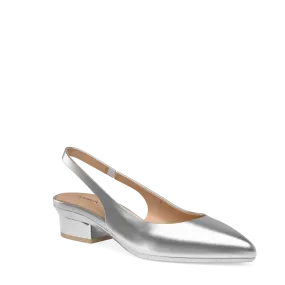 The Slingback - Matte Silver Flat