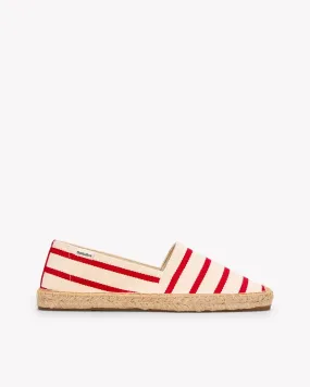 Womens_Espadrilles_The Original_Woven Stripes_Classic - Ivory - Red
