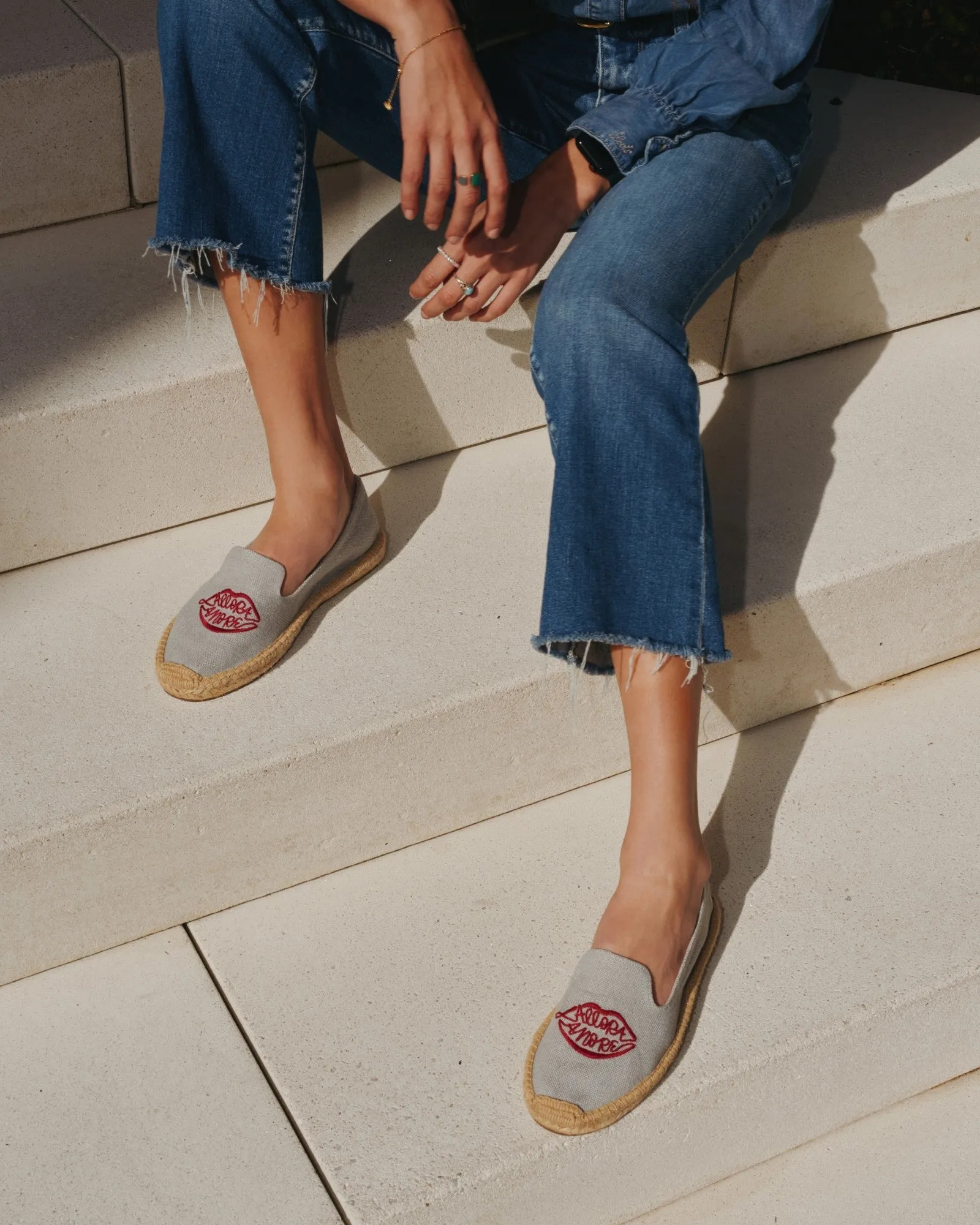Womens_Espadrilles_The Smoking_Embroidery_Dolphin Blue - Allora Amore